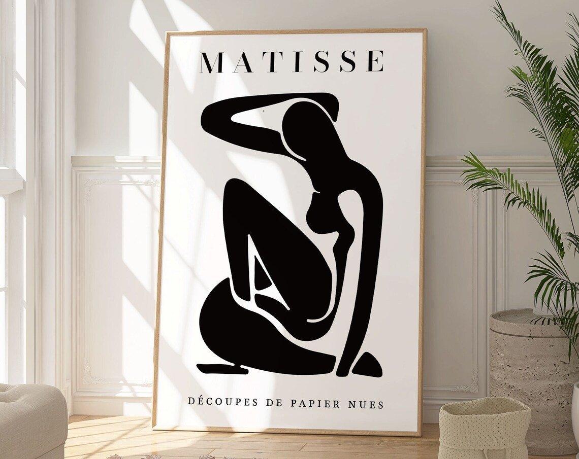 Henri Matisse Paper Cut Out Black Nude Silhouette Art Poster