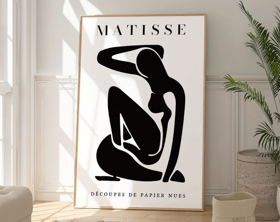 Henri Matisse Nude Woman Illustration Print Clean Fine Art Poster Sophisticated Elegant Artwork Famous Artist Work Housewarming Gift