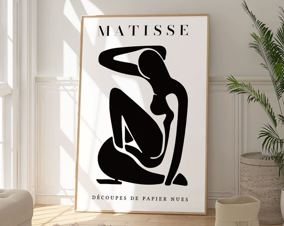 Henri Matisse Paper Cut Out Black Nude Silhouette Art Poster