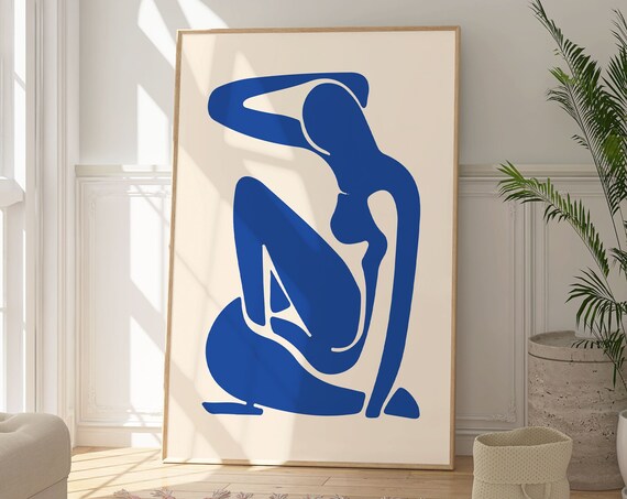 Henri Matisse Blue Nude II Abstract Cobalt Figure Modernist Cut Out Poster