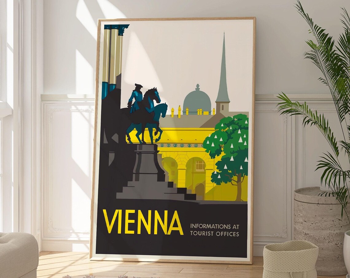 Vienna Minimalist Travel Poster, Modern Wall Print