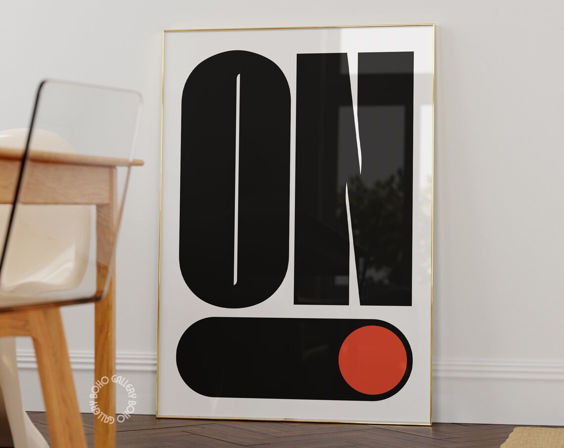Bold Black Typography Poster, Minimalist Scandi Style