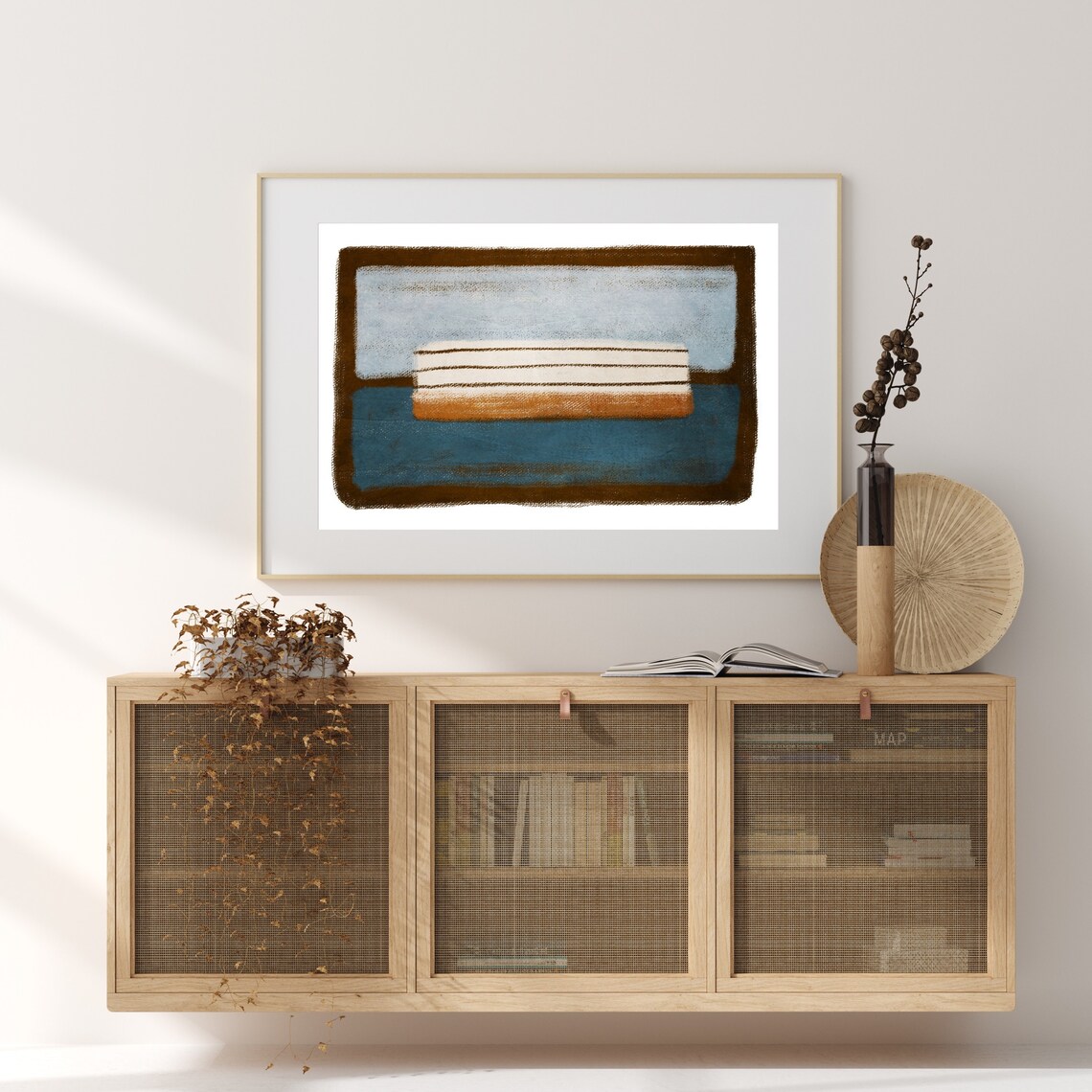 Minimalist Abstract Neutral Modern Geometric Art Print