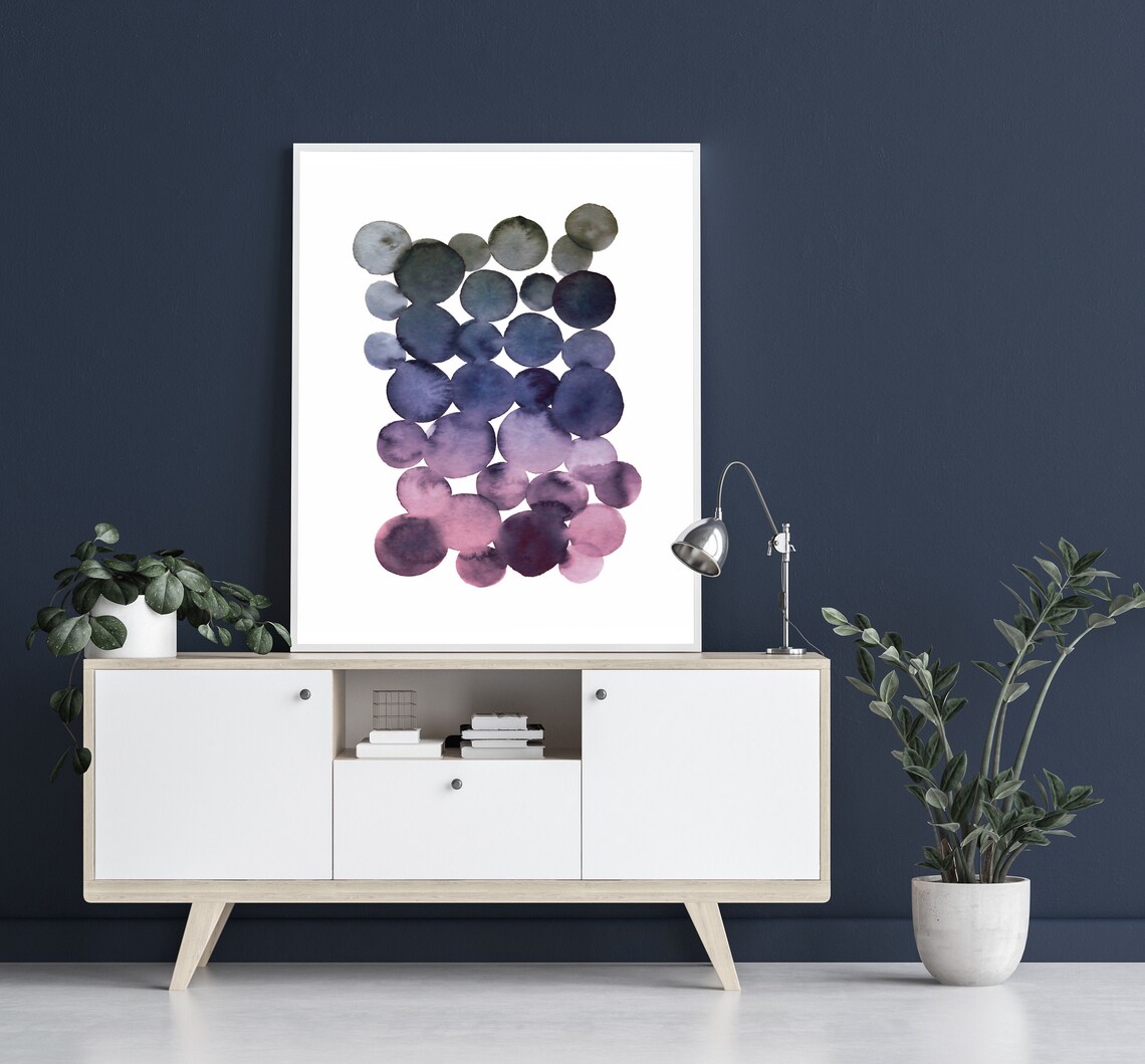 Modern Watercolor Abstract Geometric Print
