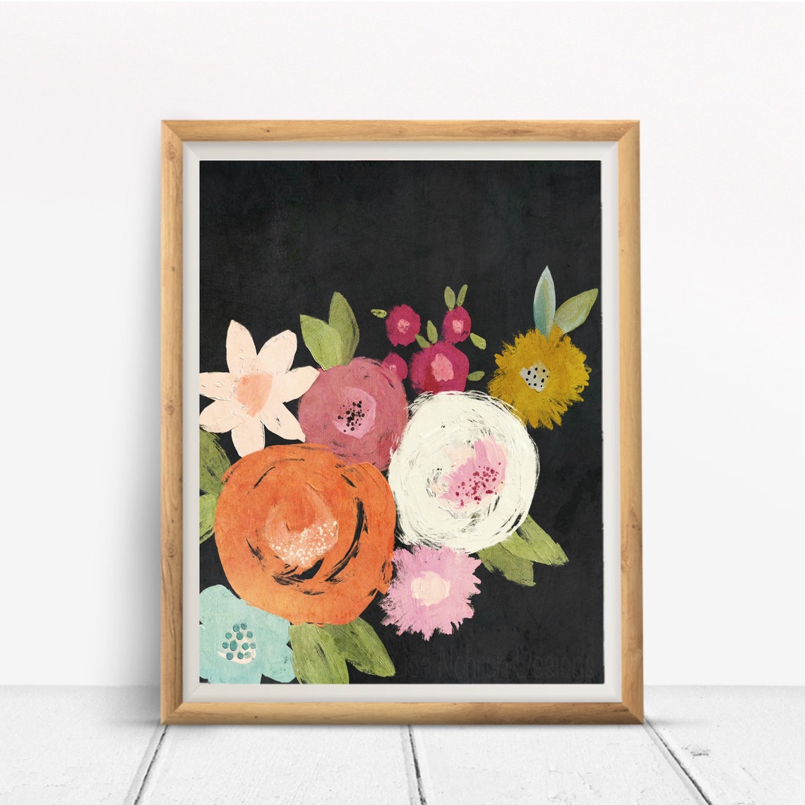 Abstract Floral Nursery, Botanical Art Print