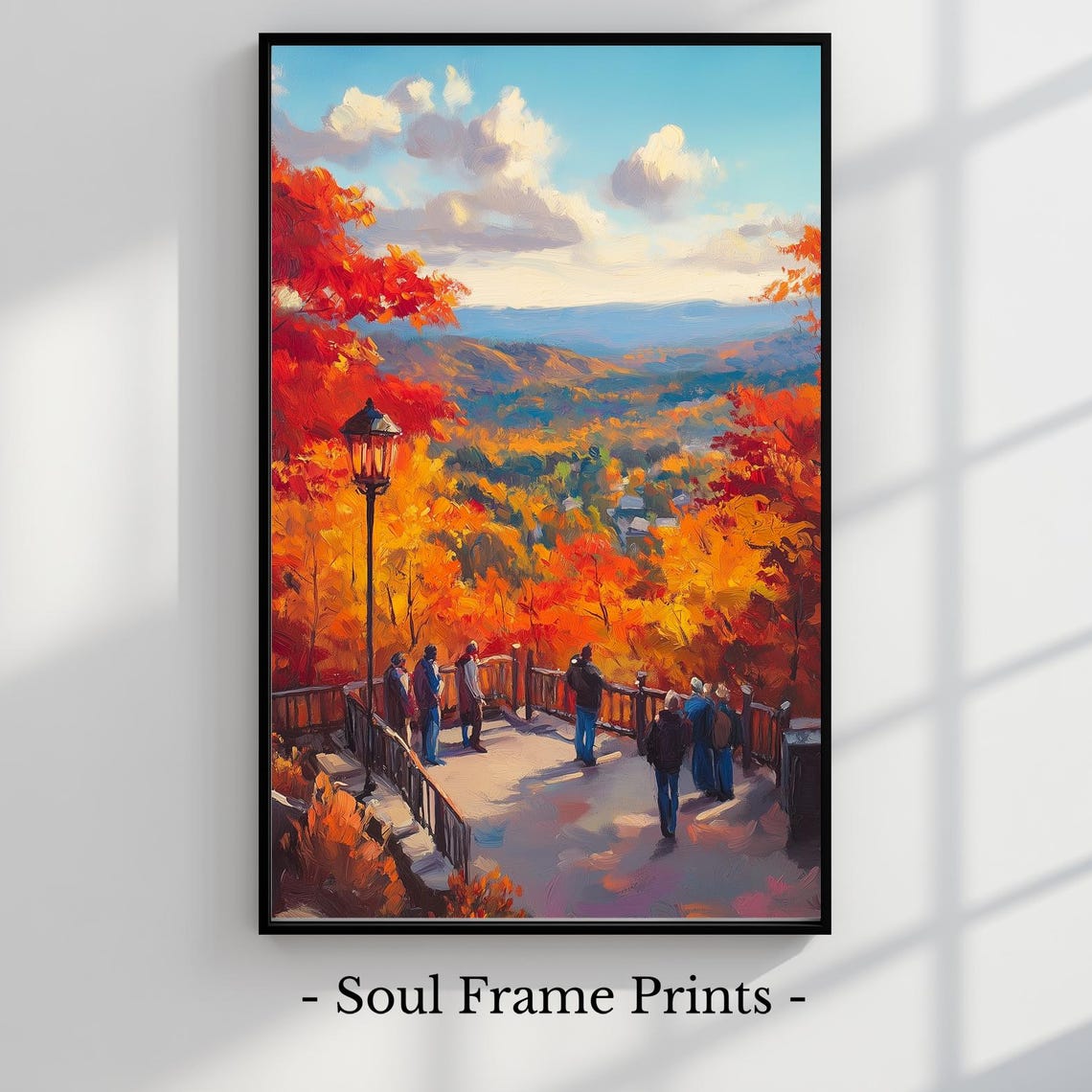 Fall Foliage Overlook Walkers Autumn Valley View Painting Poster
