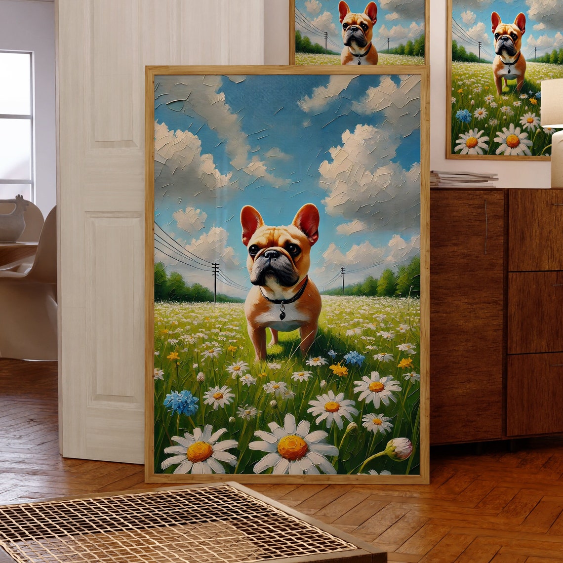 Cute Dog Print Printable Wall Art French Bulldog Oil Painting Dog Poster Trendy Print Preppy Pet Wall Art Dog Lovers Dog Owner Gift - Image 4