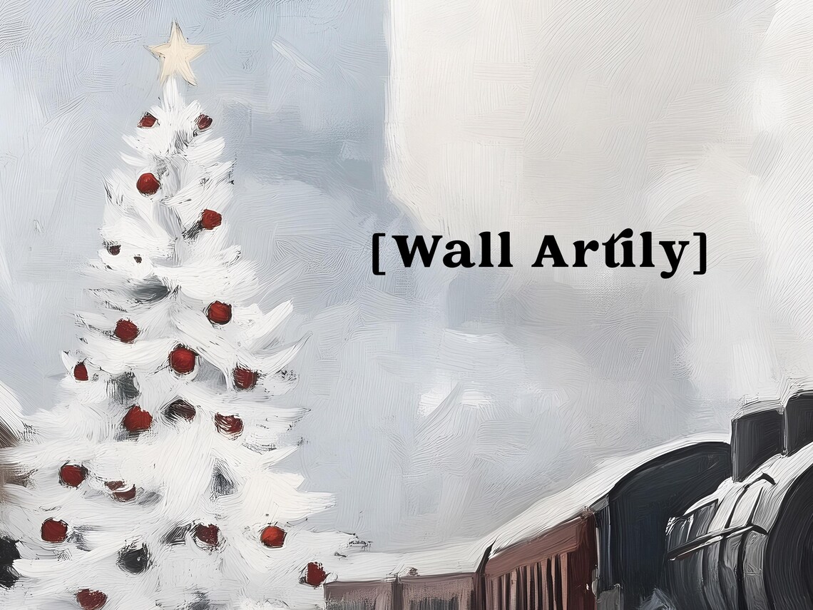 Vintage Steam Train At Snowy Station With Christmas Tree Poster - Image 6