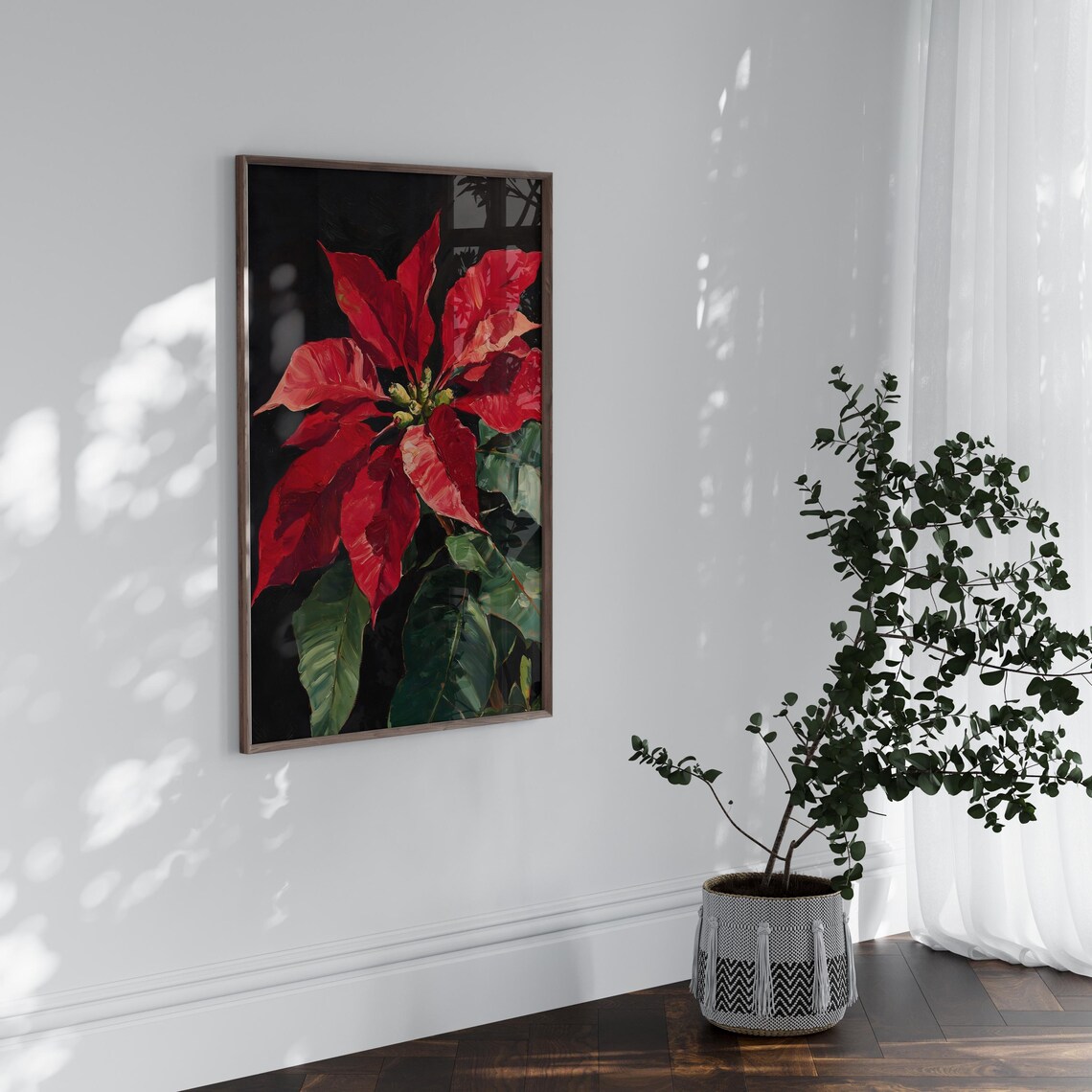Christmas Poinsettia Dark Academia Wall Art Print - Image 4