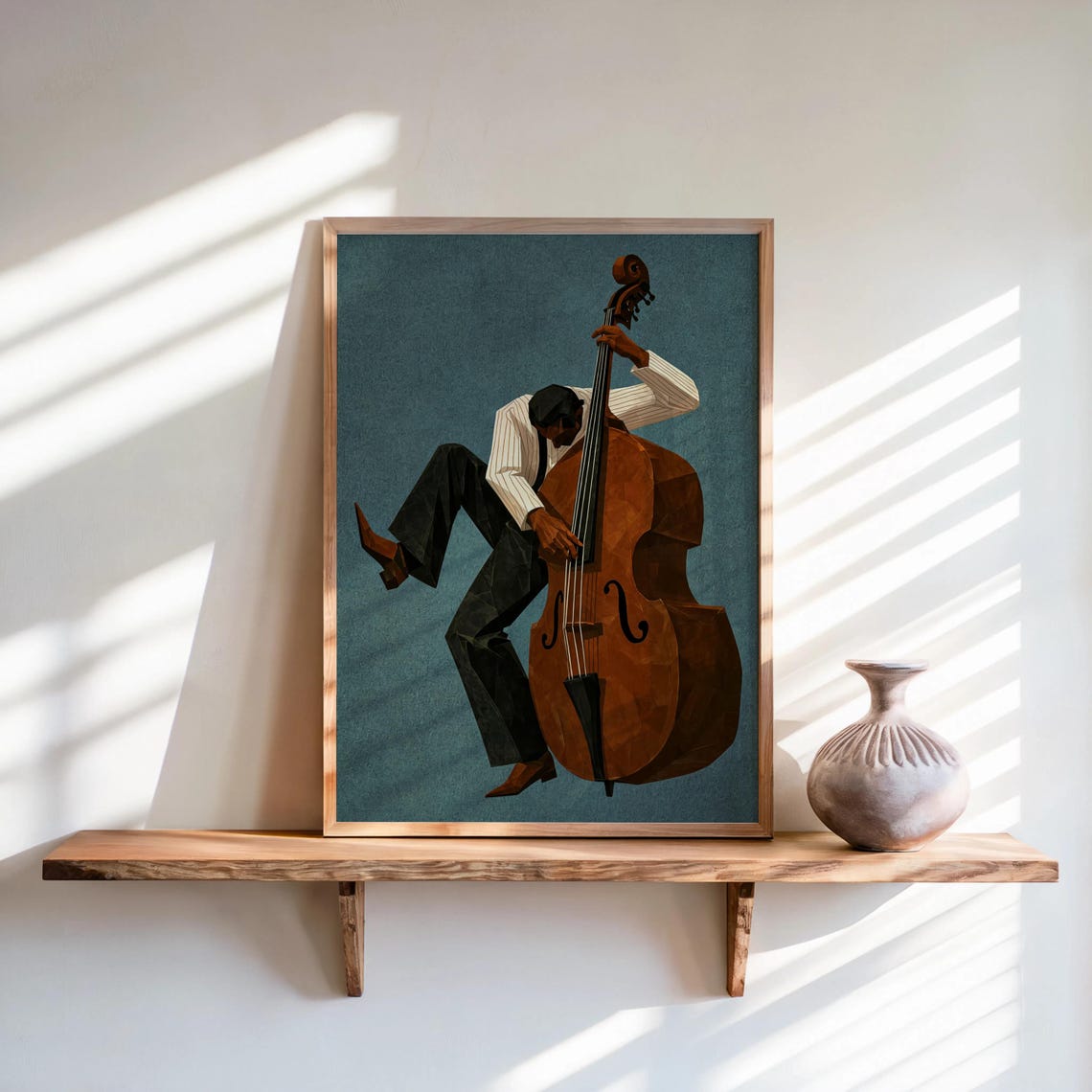 Jazz Bassist Wall Art Modern Mid Century Musician Print Retro African American Poster Afrocentric Painting Black Culture Soul Music - Image 4