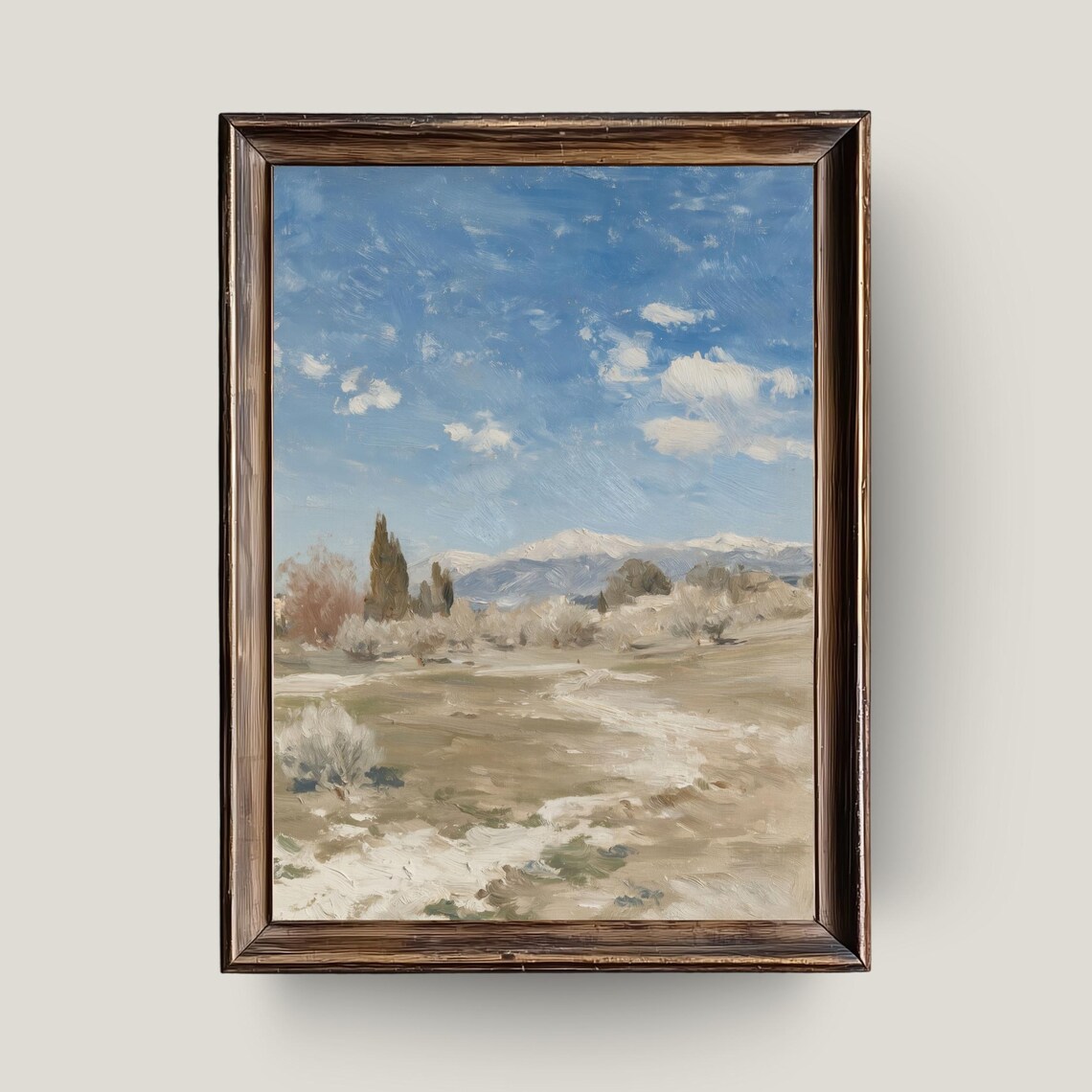 Sunlit Countryside Field Path Vintage Pastoral Landscape Painting Poster