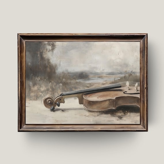 Moody Classical Violin Still Life Vintage Instrument Art Poster