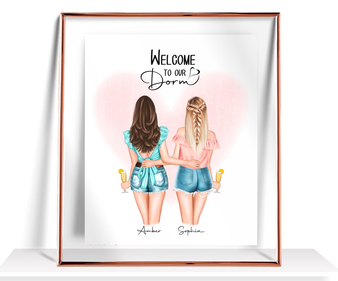 Welcome To Our Dorm Mimosa Toast Roommates Heart Gift Poster