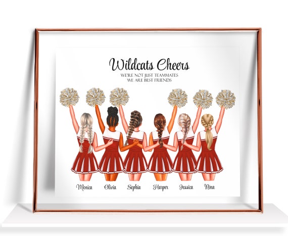 Personalized Cheerleader Gifts Cheerleaders Print Cheer Frined Gift Personalized Cheerleader Decor Custom Cheer Team Gift