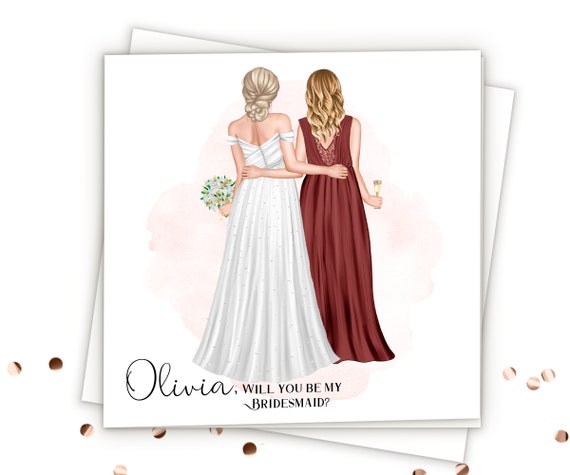 Bridesmaid Proposal Card Will You Be My Bridesmaid Proposal Gift Personalized Bridesmaid Gift Custom Bridesmaid Card Maid Of Honor