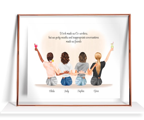 Coworkers Turned Friends Funny Work Bestie Farewell Gift Poster