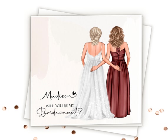 Bridesmaid Proposal Card Personalized Bridesmaid Card Will You Be My Bridesmaid Proposal Gift Custom Bridesmaid Card Maid Of Honor Card