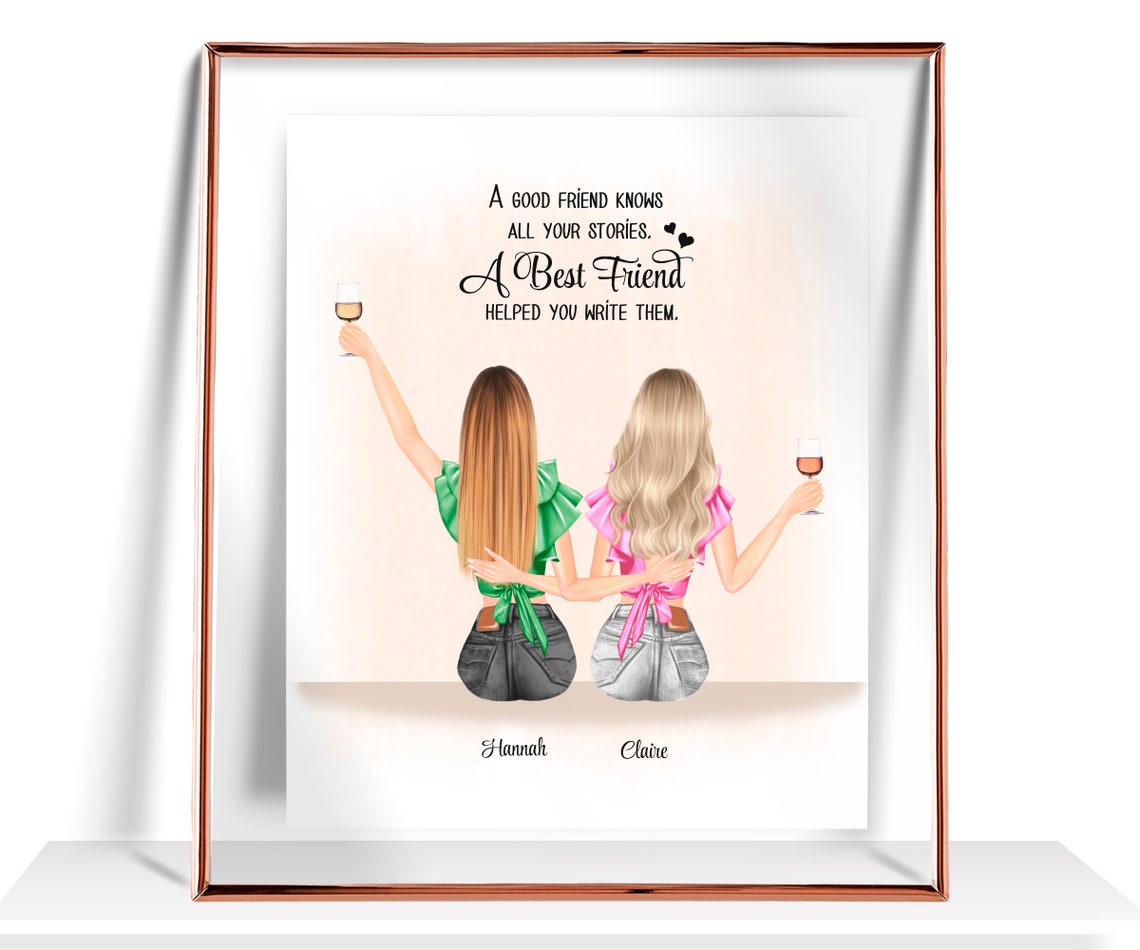 Best Friend Print Personalized Friendship Gift Best Friend Gift Best Friend Birthday Gifts Friends Gift Best Friend Picture Gift For Her
