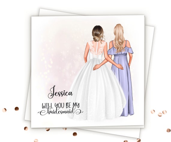 Personalized Bridesmaid Card Bridesmaid Proposal Card Will You Be My Bridesmaid Proposal Gift Custom Bridesmaid Card Maid Of Honor Card