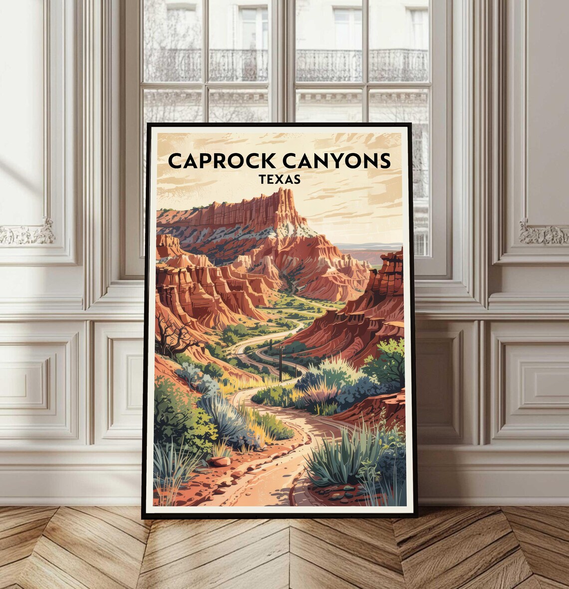Caprock Canyons Texas Red Rock Canyon Southwest Travel Poster