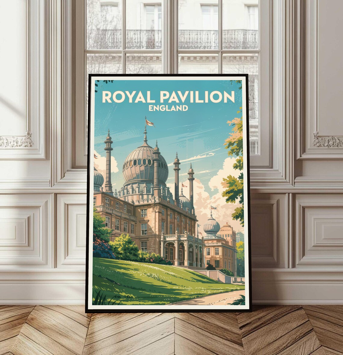 Royal Pavilion Brighton England Vintage Travel Style Dome Poster