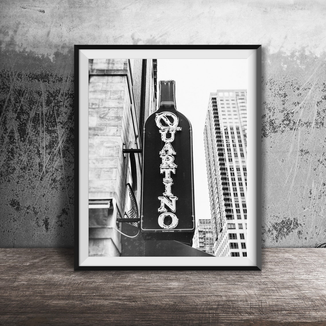 Quartino Wine Bottle Shaped Neon Sign Restaurant Landmark Poster - Image 2