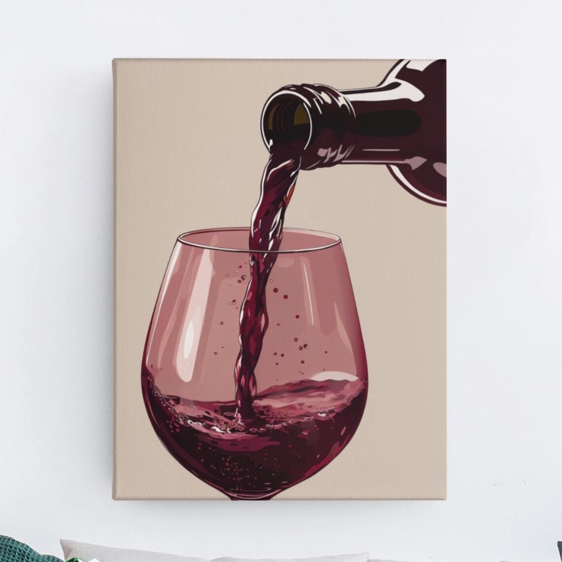 Wine Pouring Poster, Minimalist Kitchen Bar Decor