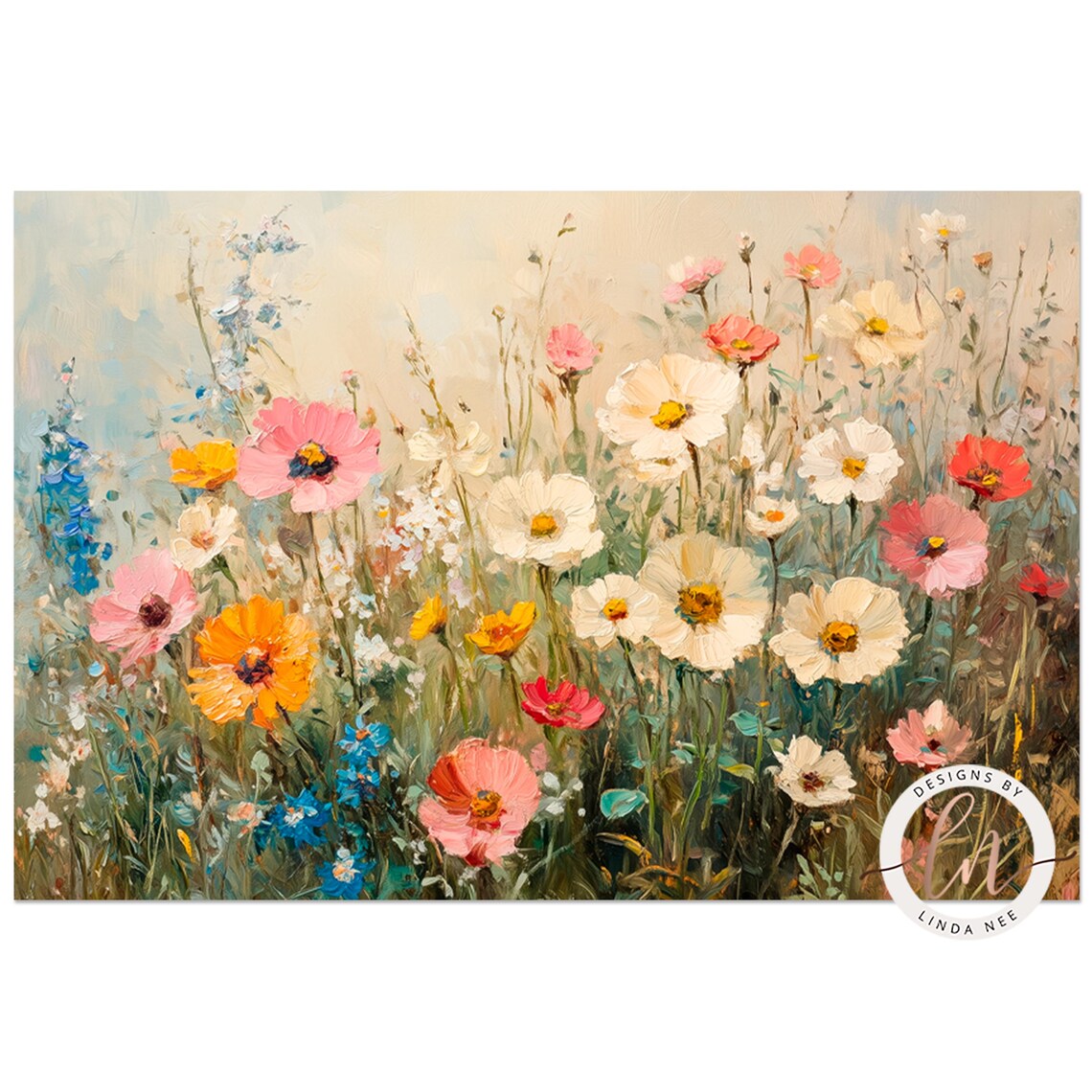 Wildflower Field Floral Decor Wall Art Print - Image 2