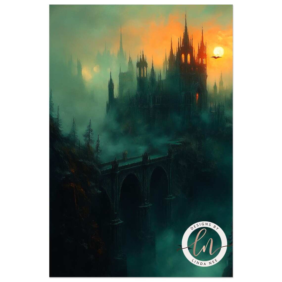 Dracula's Castle Antique Dark Academia Art Print - Image 5