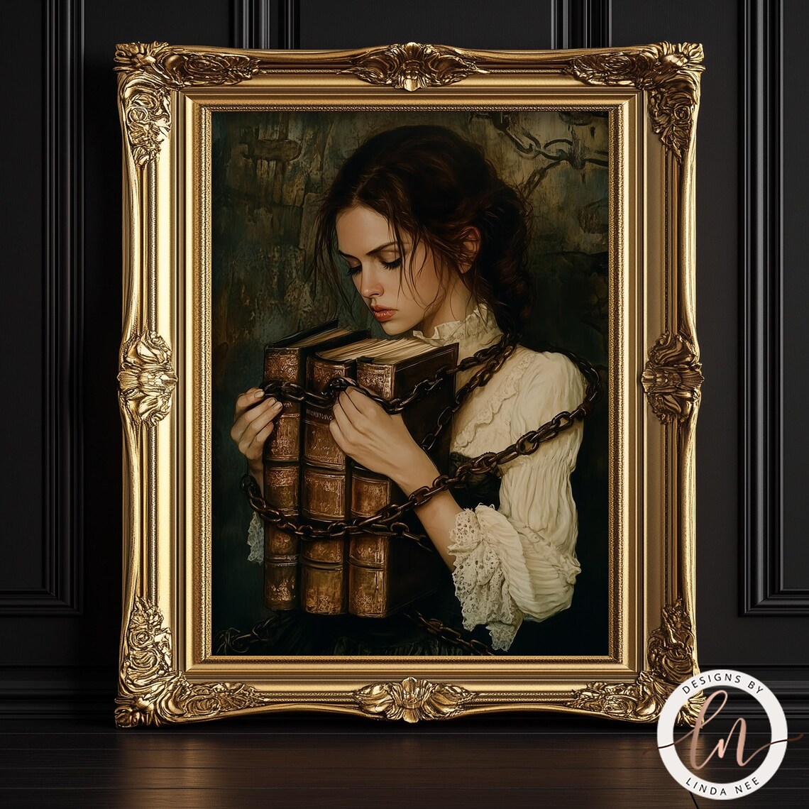 Dark Academia Banned Books, Victorian Woman Art Print - Image 4