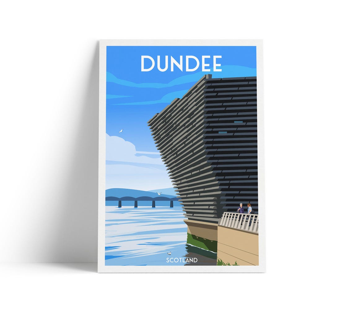Dundee Scotland V and A Museum Waterfront Travel Poster City