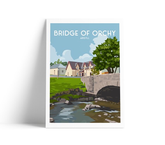 Bridge Of Orchy Argyll Scotland Stone Bridge Hotel Travel Poster