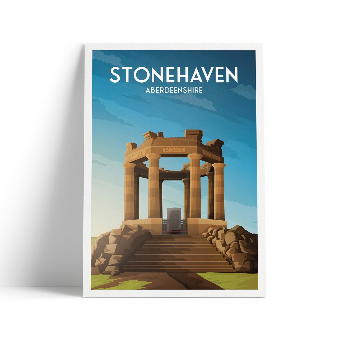 Stonehaven War Memorial Travel Poster, Scotland