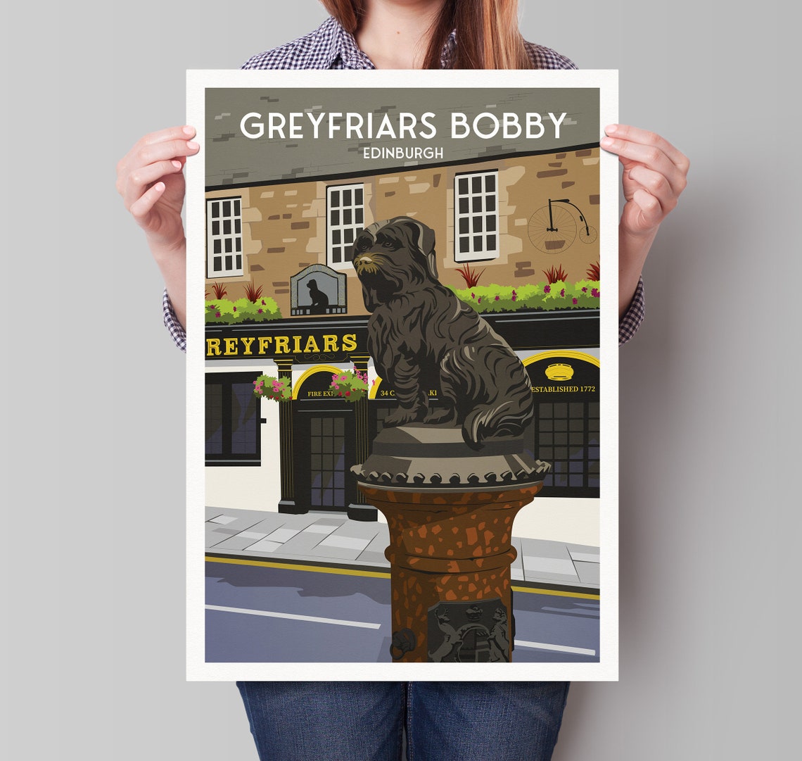 Greyfriars Bobby Edinburgh Statue Famous Skye Terrier Dog Poster