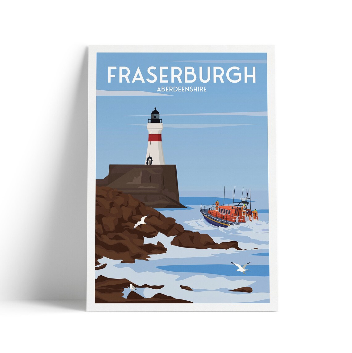 Fraserburgh Travel Poster, Aberdeenshire Lighthouse