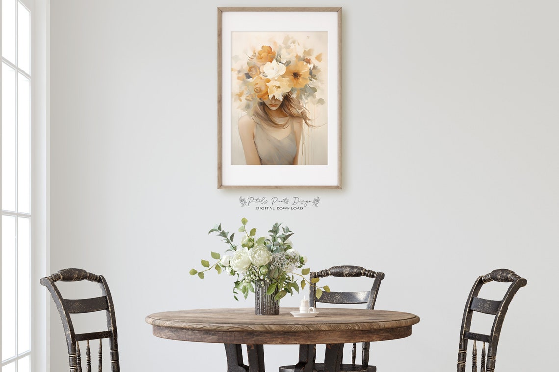 Flower Woman Art Vintage Oil Painting Cottagecore Wall Art Decor Farmhouse Print Garden Art Print 2024 - Image 2
