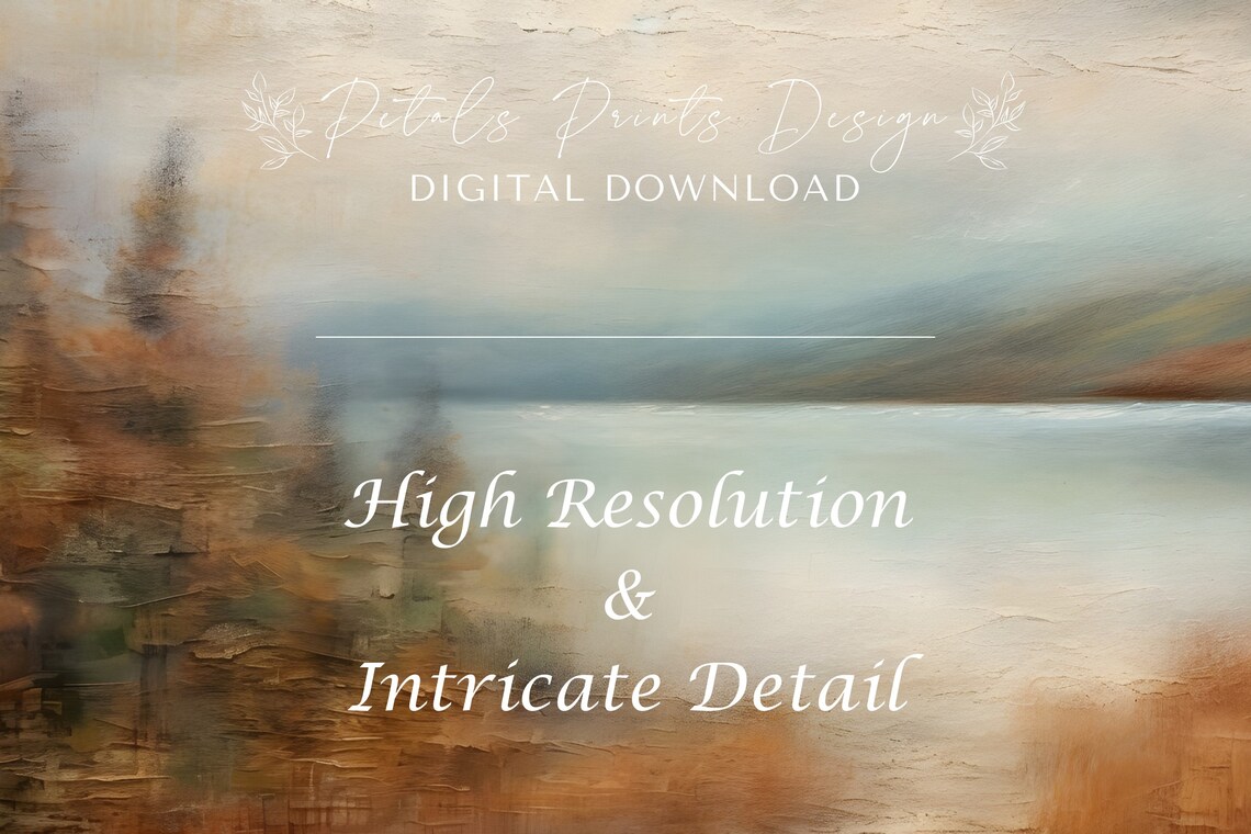 Misty Autumn Lake Abstract Impressionist Landscape Moody Poster - Image 4