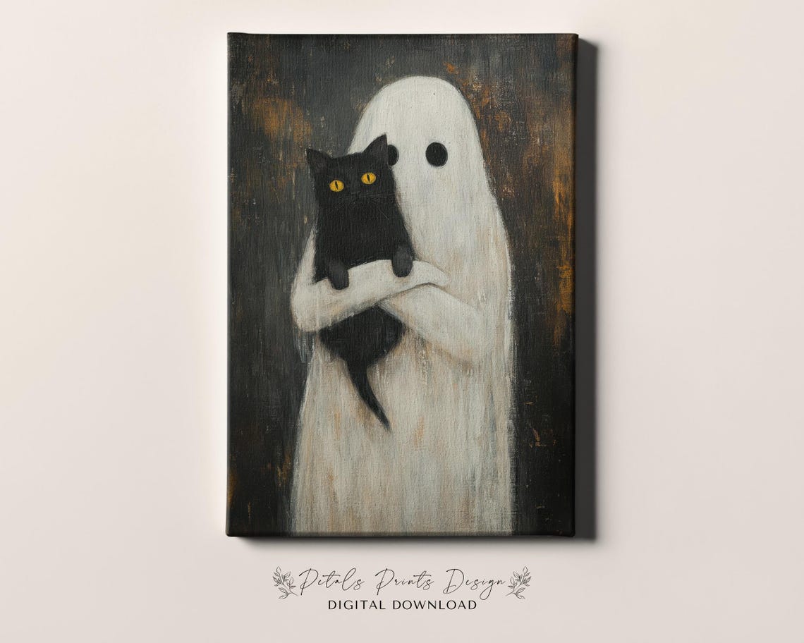 Halloween Ghost Vintage Style Art Print - Image 4
