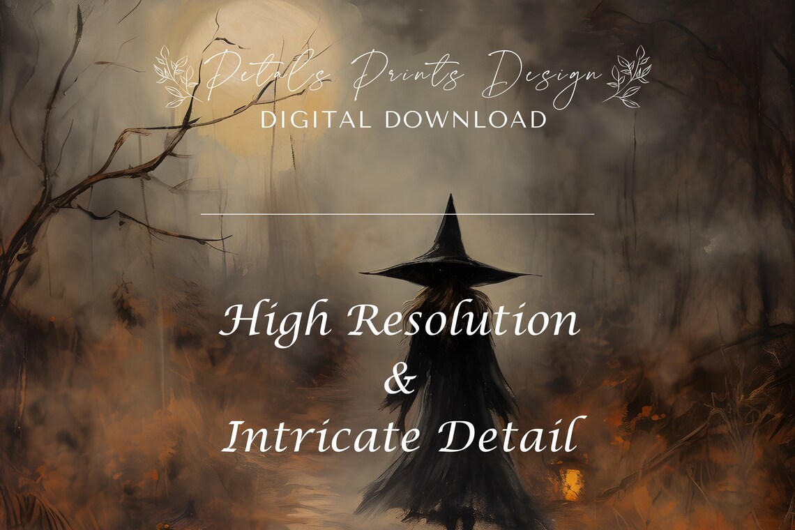 Vintage Witch Halloween Rustic Holiday Poster Print - Image 4