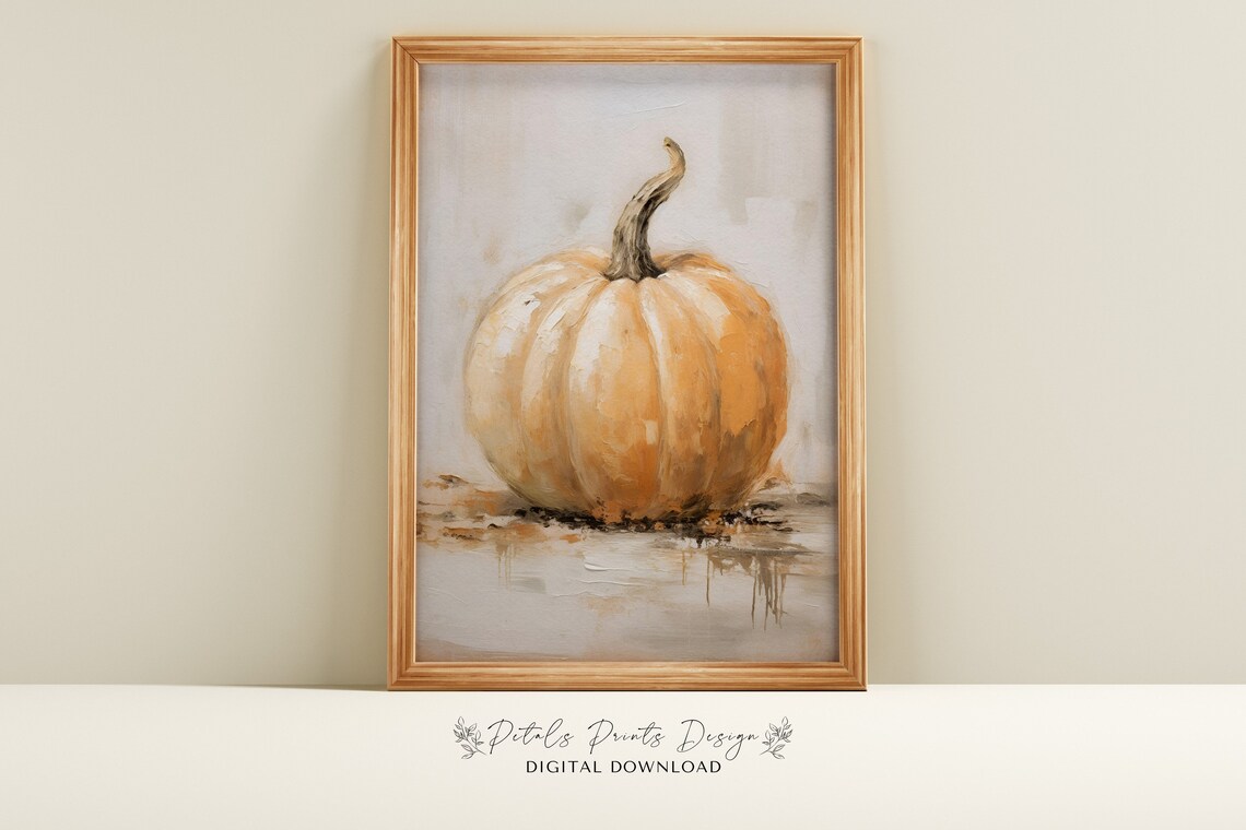 Pumpkin Still Life Painting Wall Art Print