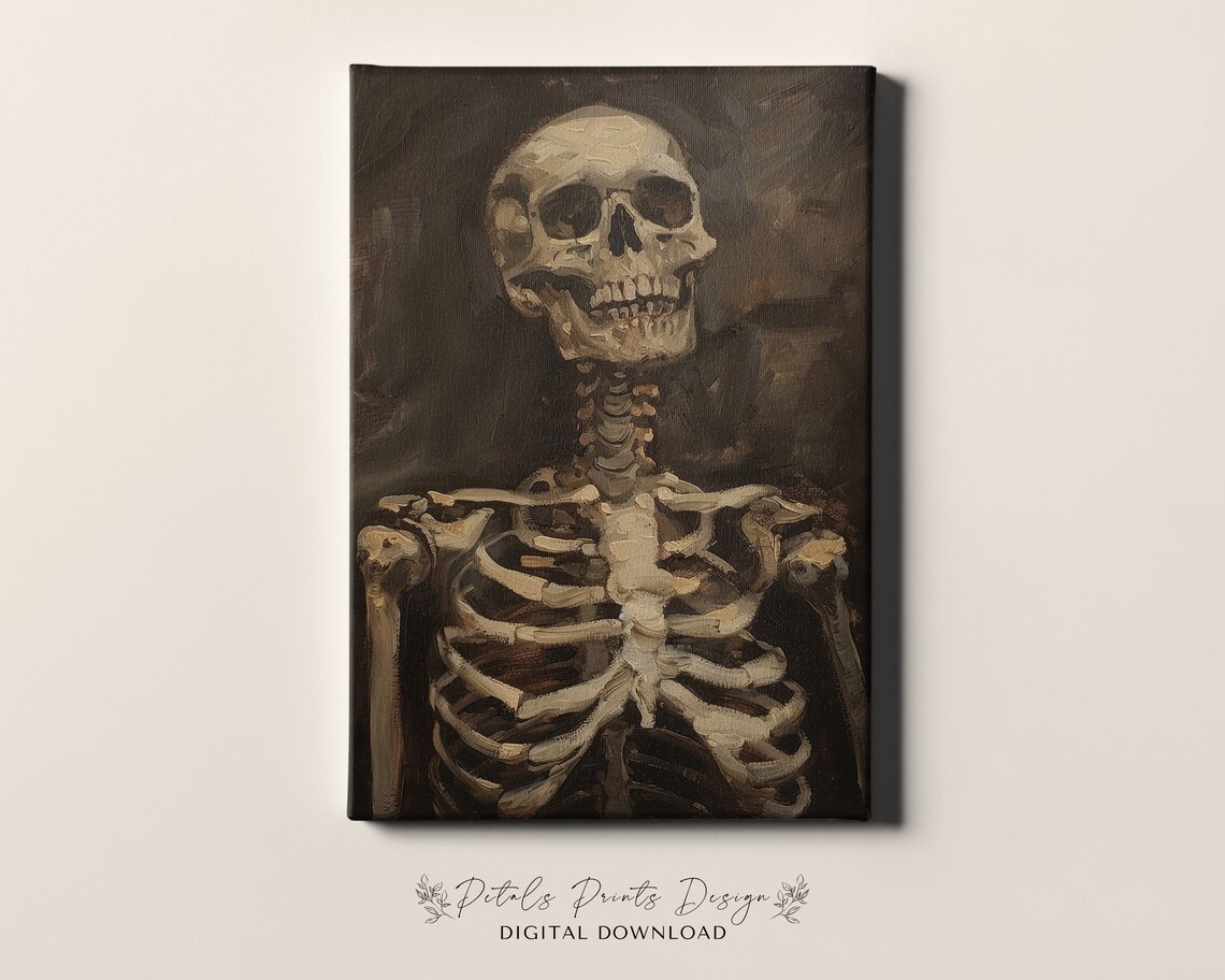 Halloween Skeleton Vintage Style Art Print - Image 4