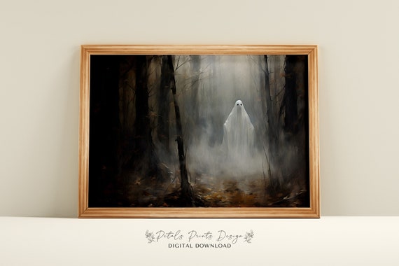 Halloween Ghost Vintage Style Wall Art Print