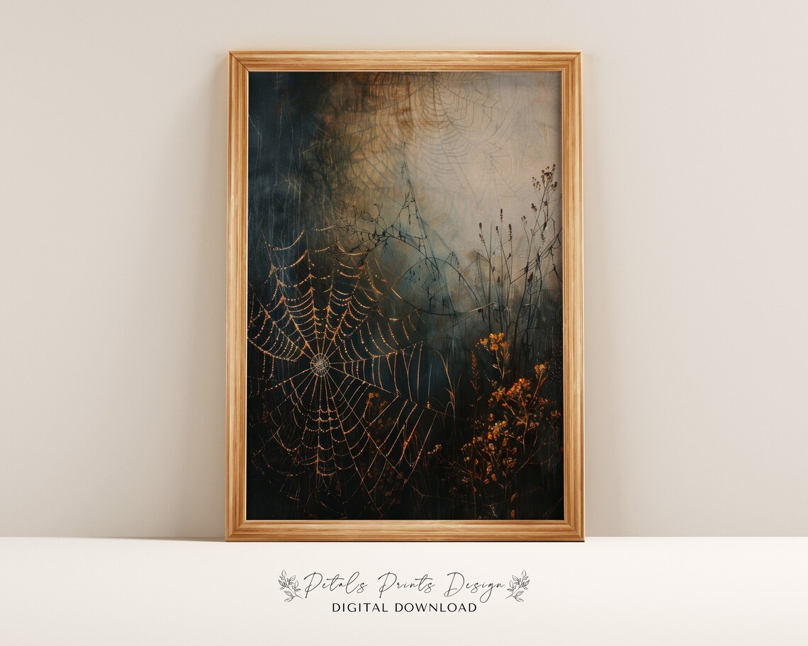 Halloween Webbing Rustic Vintage Wall Art Print
