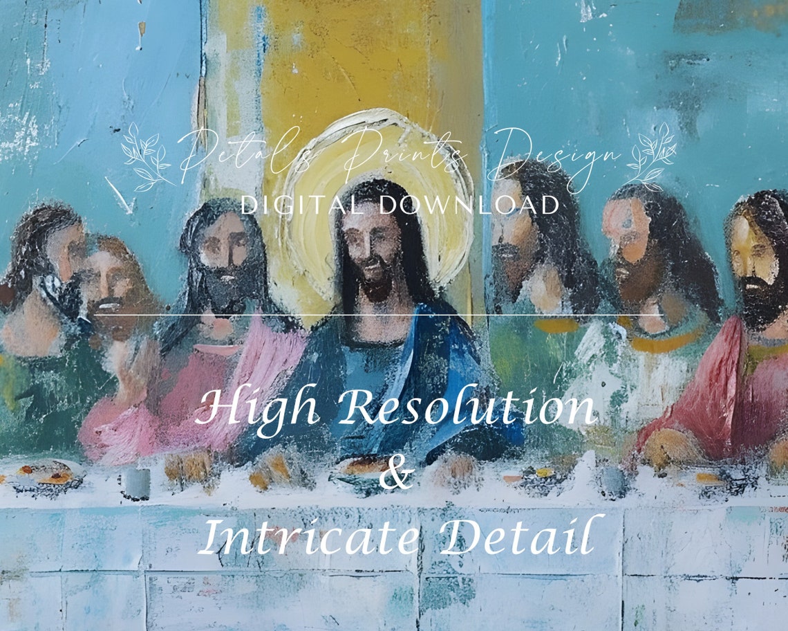 The Last Supper Vintage Bible Wall Art Rustic Christian Wall Art Vintage Easter Print Jesus Art Bible Verse Print - Image 3