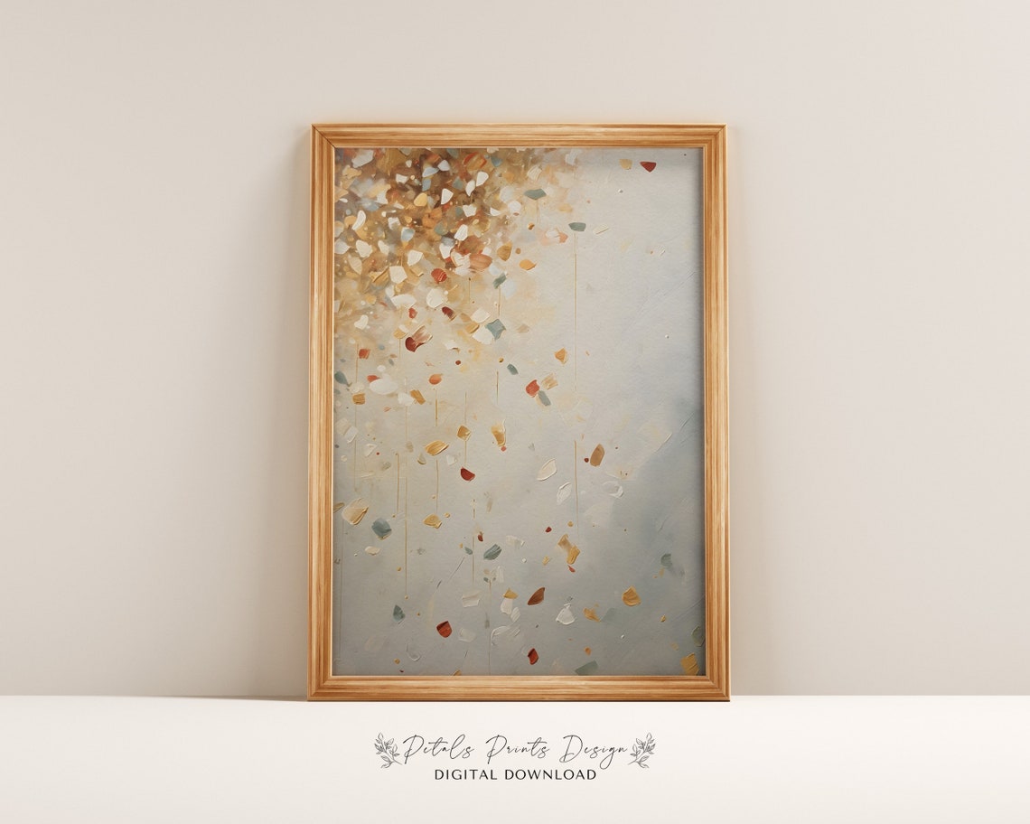 Falling Confetti Abstract Celebration Pastel Confetti Dots Poster
