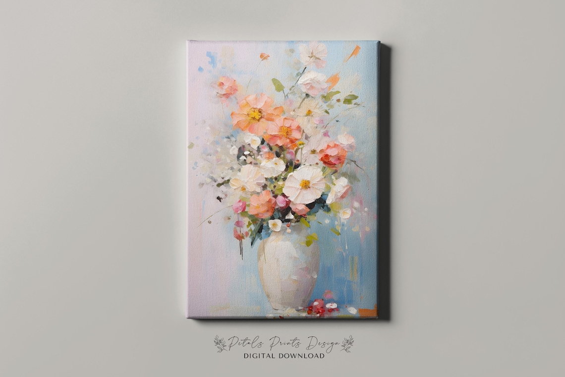 Flower Bouquet Art Vintage Oil Painting Cottagecore Wall Art Decor Farmhouse Print Garden Art Print 2024 - Image 4