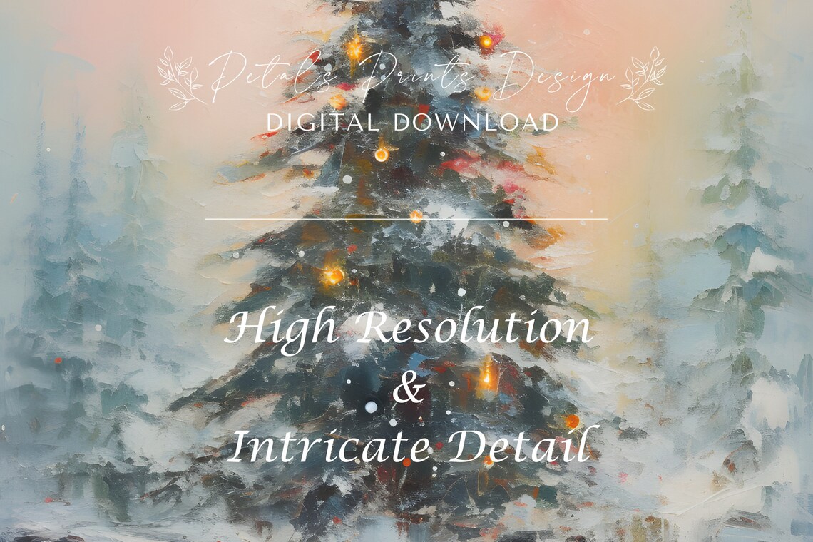 Vintage Christmas Trees Art Print, Rustic Holiday Decor - Image 3