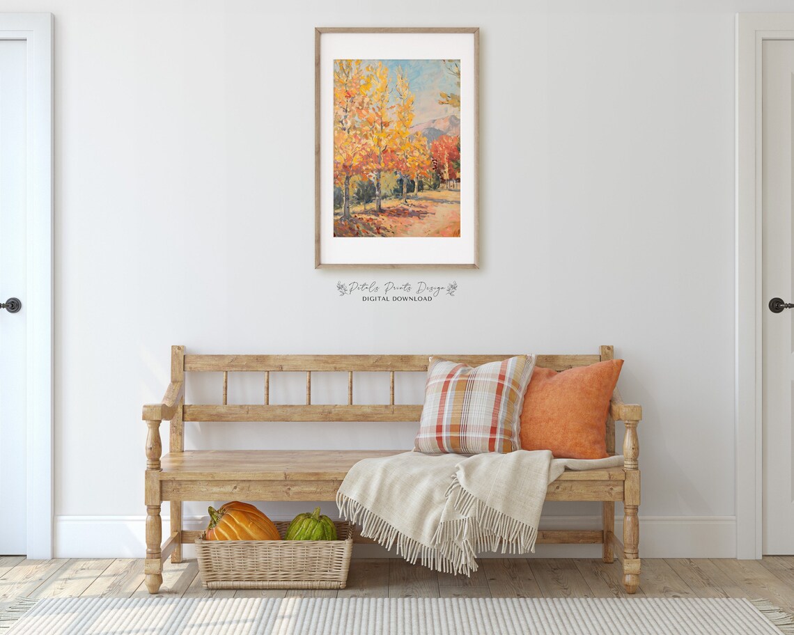 Rustic Fall Landscape, Vintage Autumn Countryside Print - Image 2