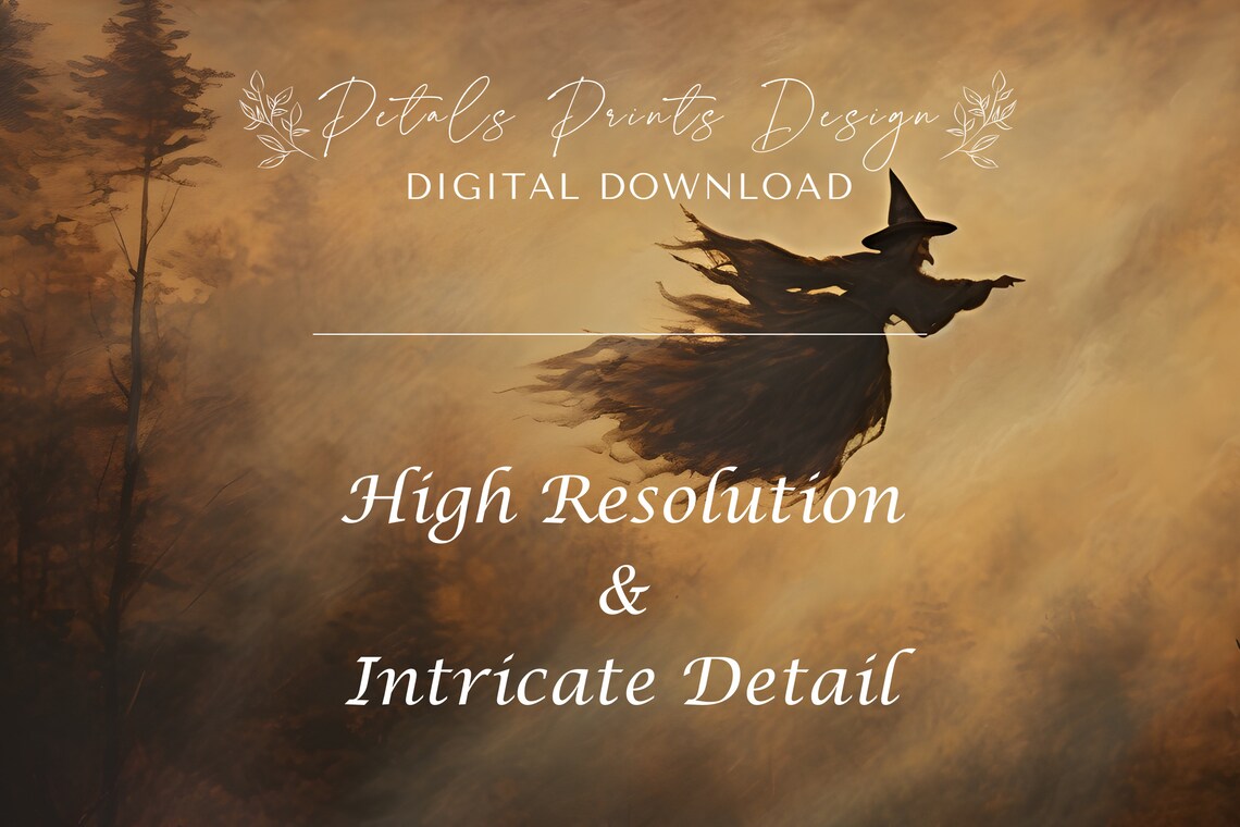 Witchy Halloween Decor Vintage Rustic Art Print - Image 4