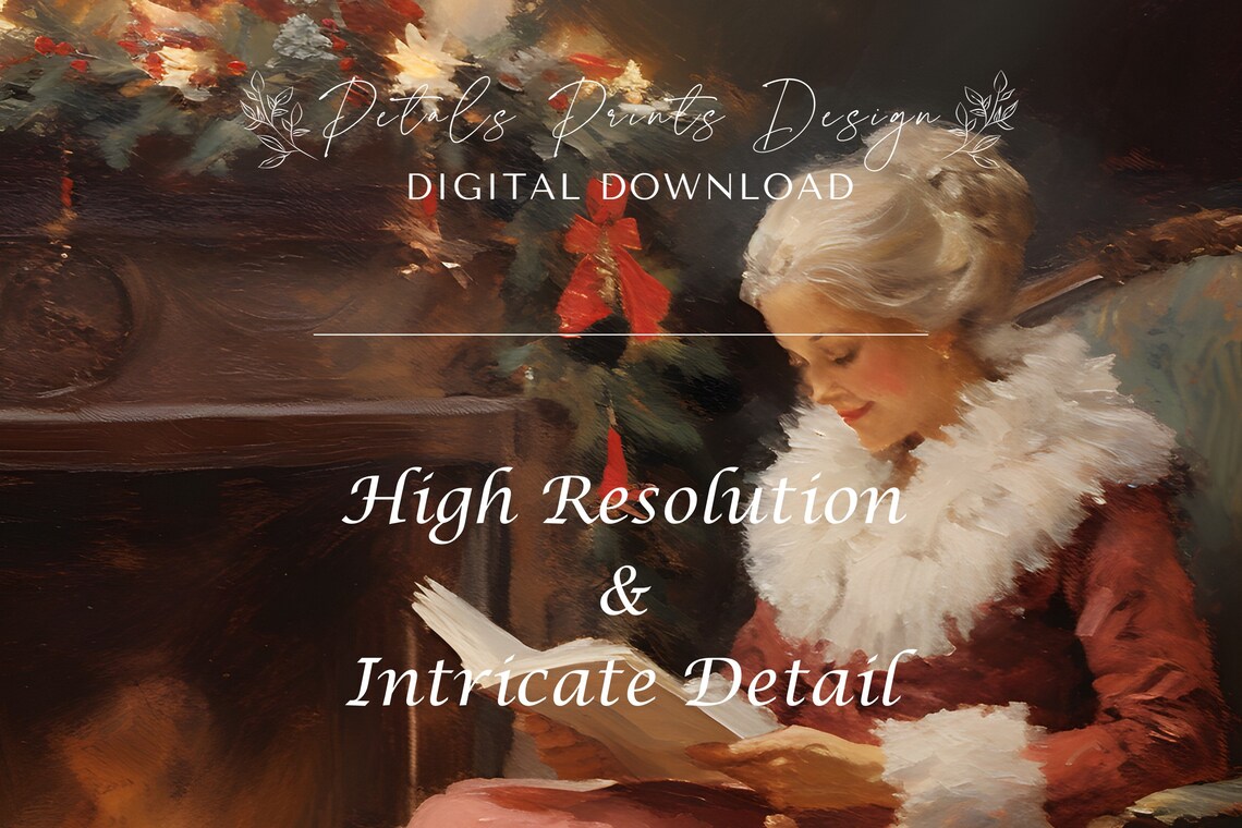 Santa Still Life Painting, Rustic Vintage Xmas Art Print - Image 3